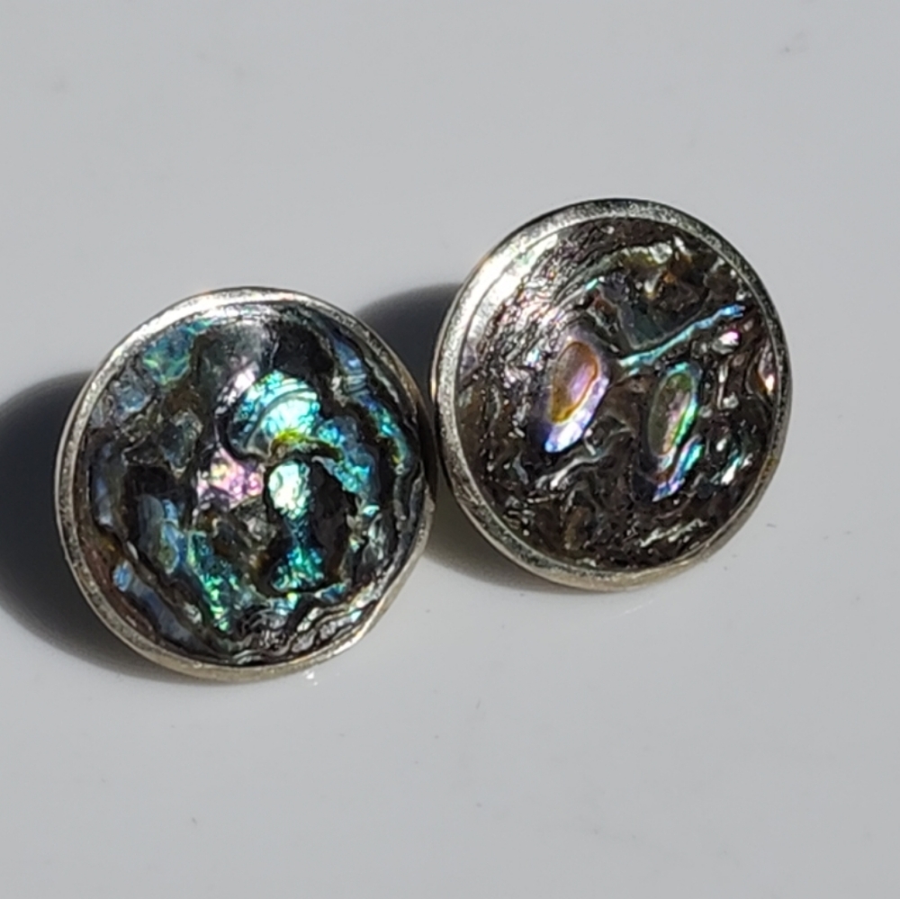 Abalone Shell Round Earrings